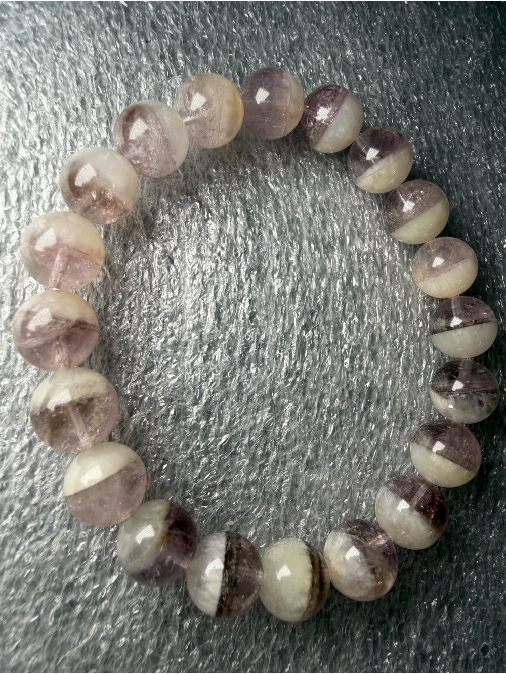 Beautiful 10MM Half Bowl Amethyst Rabbit Hair Natural Crystal Bracelet